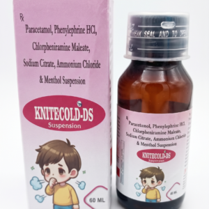 KNITECOLD-DS Suspension – Advanced Multi-Symptom Cold & Fever Relief for Kids