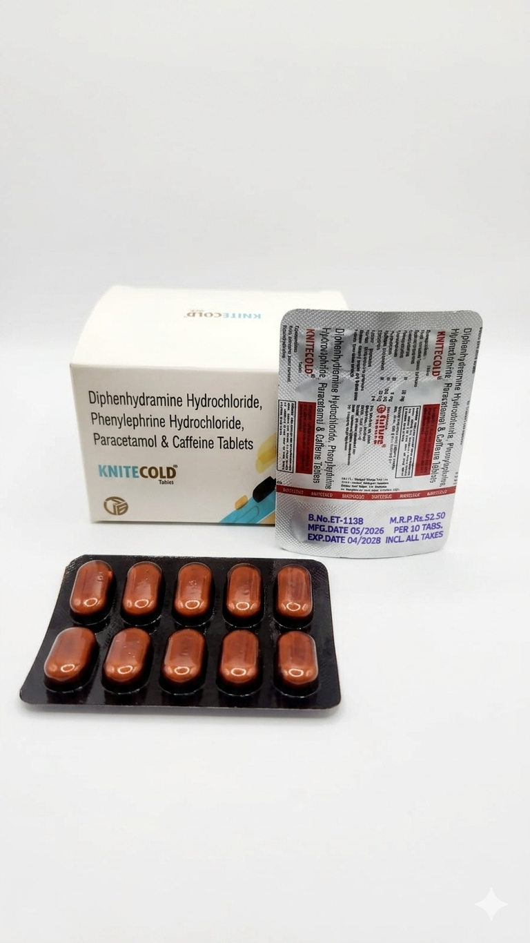 KNITECOLD™ Tablet || Advanced 4-in-1 Multi-Symptom Cold & Flu Formula